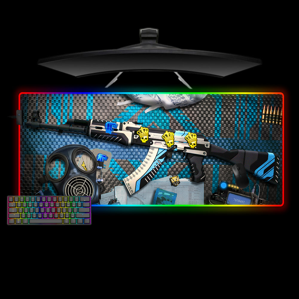 CSGO Vulcan Design XL Size RGB Lighting Gamer Mouse Pad, Computer Desk Mat