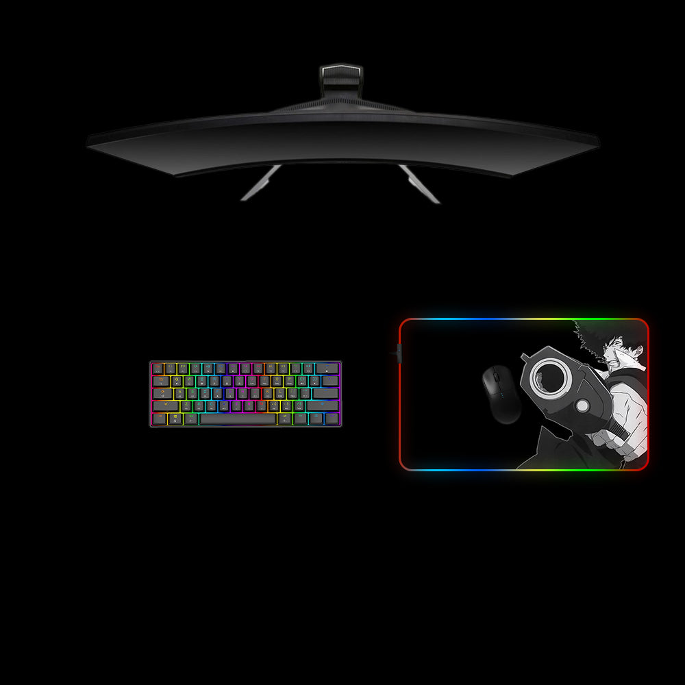 Spike Gun Design Medium Size RGB Light Gaming Mouse Pad