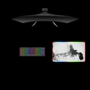 Crow Smoke Design Medium Size RGB Lit Gaming Mouse Pad