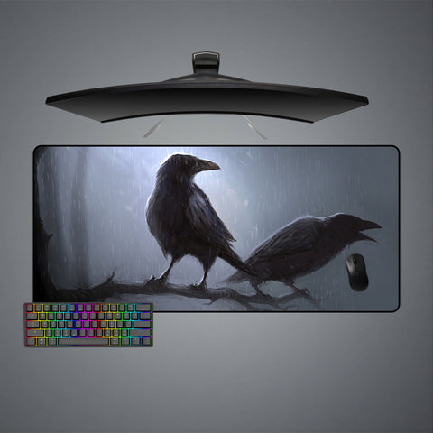 Crows Design XL Size Gaming Mouse Pad, Computer Desk Mat