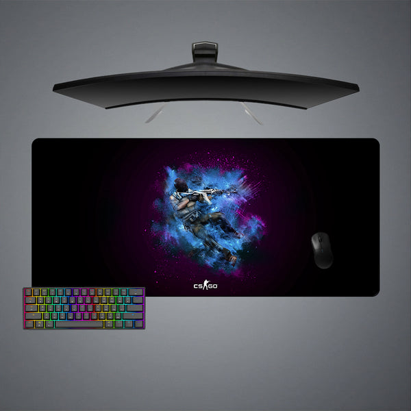 CSGO Purple & Blue Design XL Size Gaming Mousepad, Computer Desk Mat
