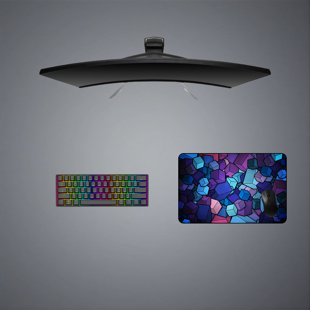 Cubes Design Medium Size Gaming Mouse Pad, Computer Desk Mat