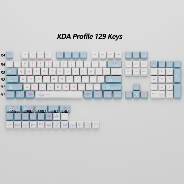 Cute Bunny Design Keycaps Set