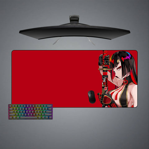 Cyber Samurai Girl Design XXL Size Gamer Mouse Pad