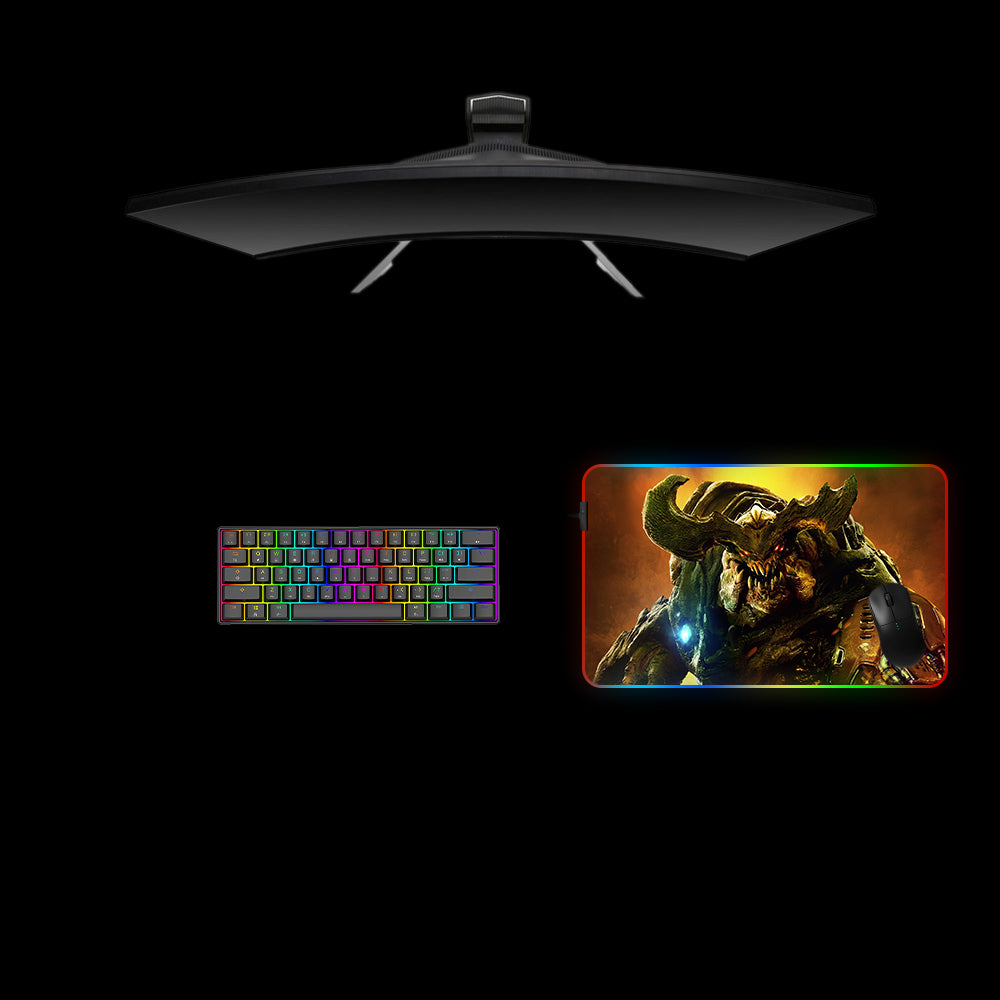 Cyberdemon Design Medium Size RGB Lit Gaming Mouse Pad