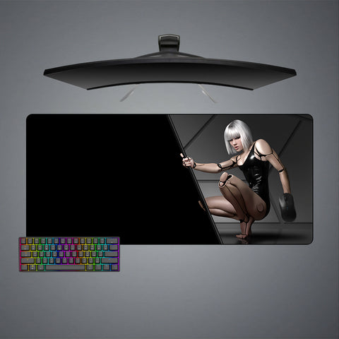 Cyberpunk Android Girl Design XL Size Gaming Mouse Pad