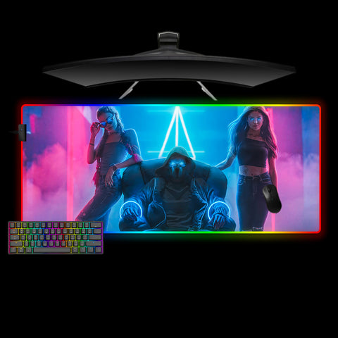 Cyberpunk Boss Design XXL Size RGB Backlit Gaming Mouse Pad, Computer Desk Mat