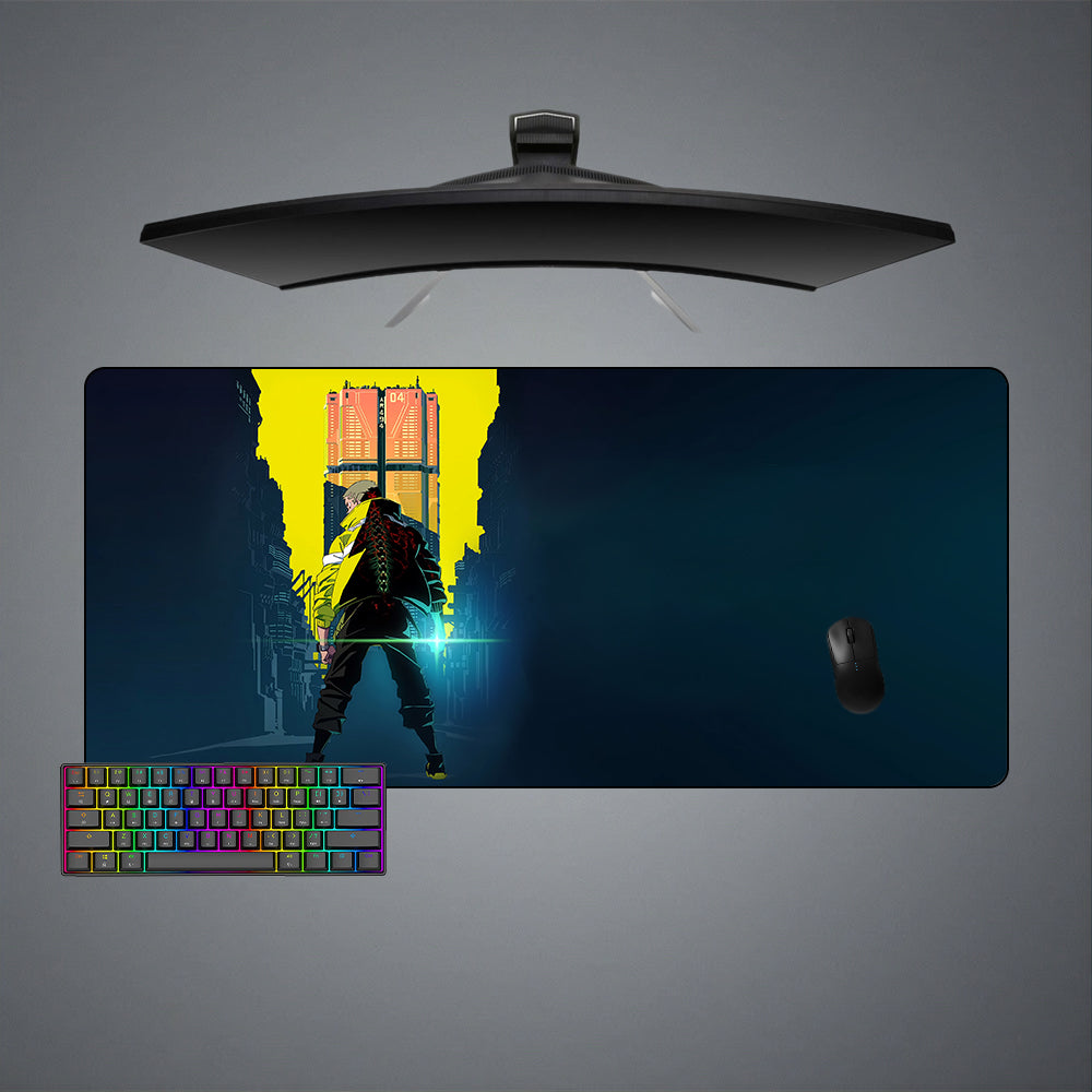 Cyberpunk Edgerunner Design XXL Size Gaming Mouse Pad, Computer Desk Mat