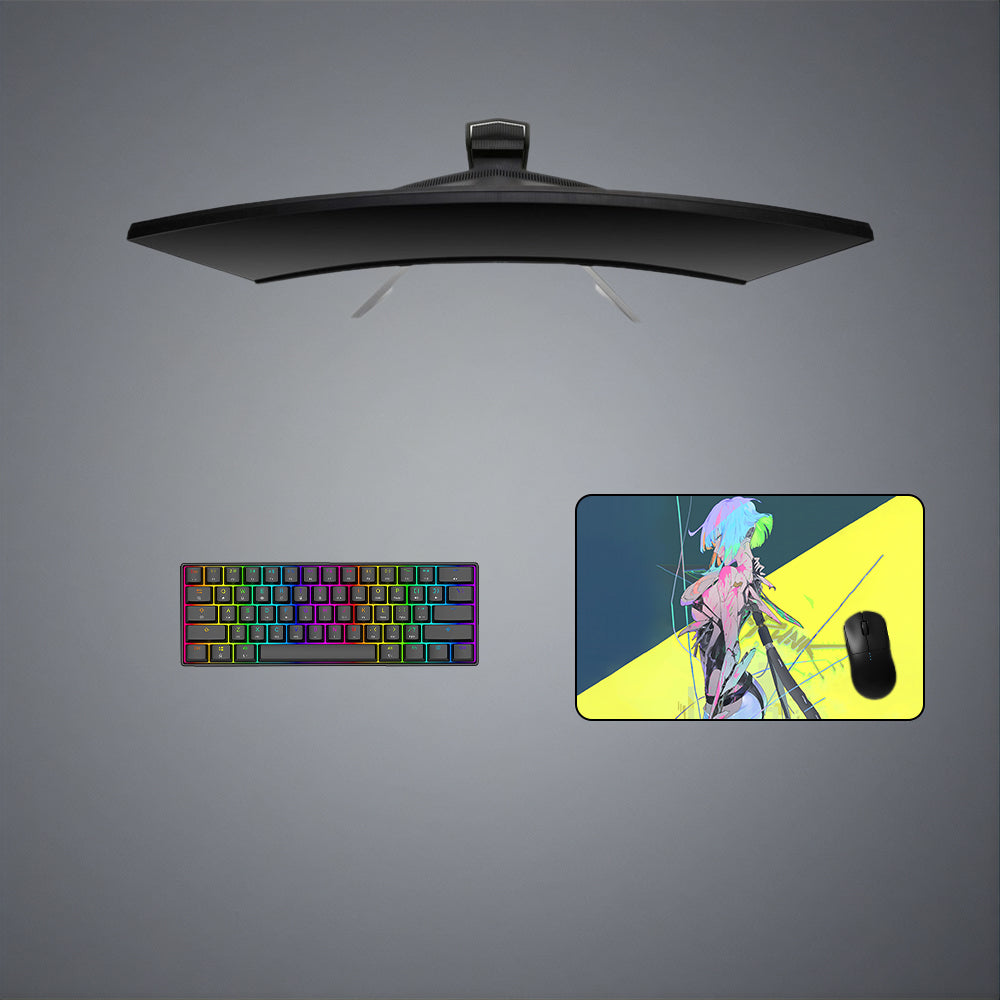 Cyberpunk Lucy Design Medium Size Gamer Mouse Pad, Computer Desk Mat