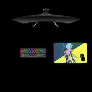 Cyberpunk Lucy Design Medium Size RGB Lit Gamer Mouse Pad, Computer Desk Mat