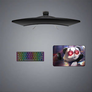 Cyberpunk Glitchy Panda Design Medium Size Gaming Mouse Pad, Computer Desk Mat