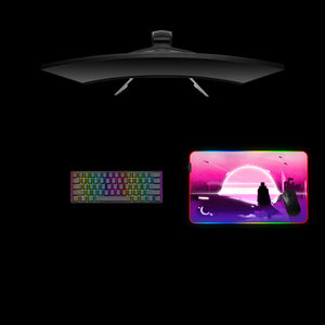 Cyberpunk Horizon Design Medium Size RGB Lighting Gamer Mouse Pad, Computer Desk Mat