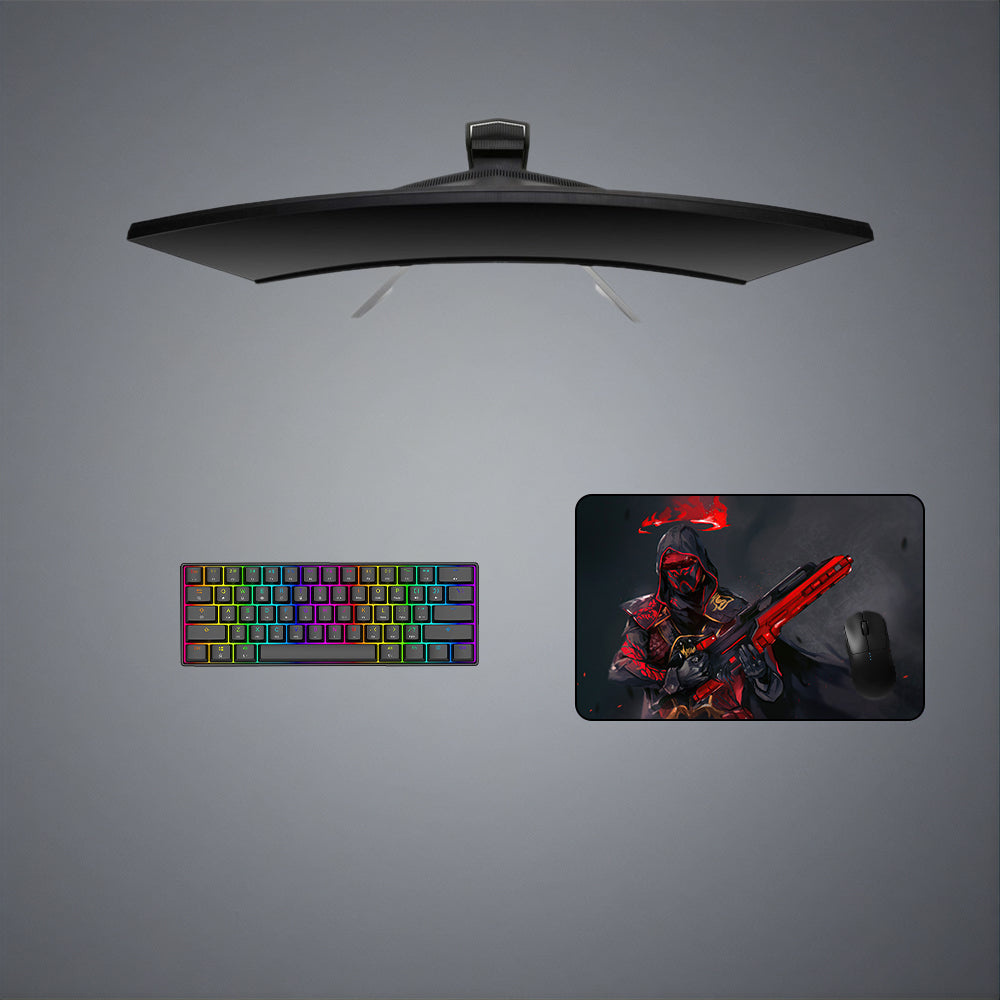 Cyberpunk Soldier Design Medium Size Gaming Mouse Pad, Computer Desk Mat