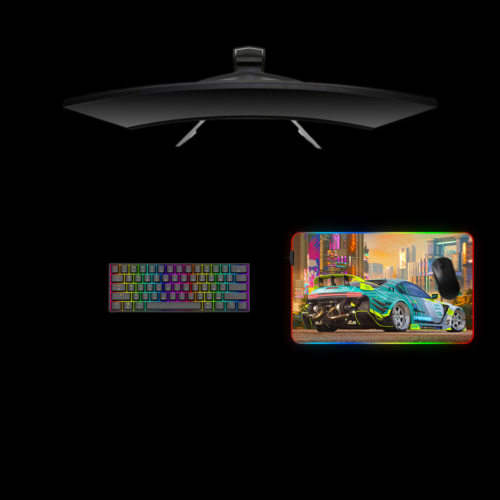 Cyberpunk Supra Design Medium Size RGB Light Gaming Mouse Pad