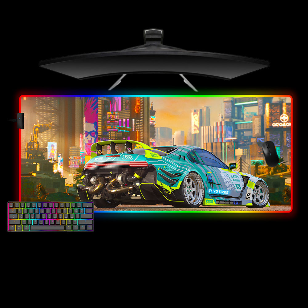 Cyberpunk Supra Design XXL Size RGB Light Gaming Mouse Pad