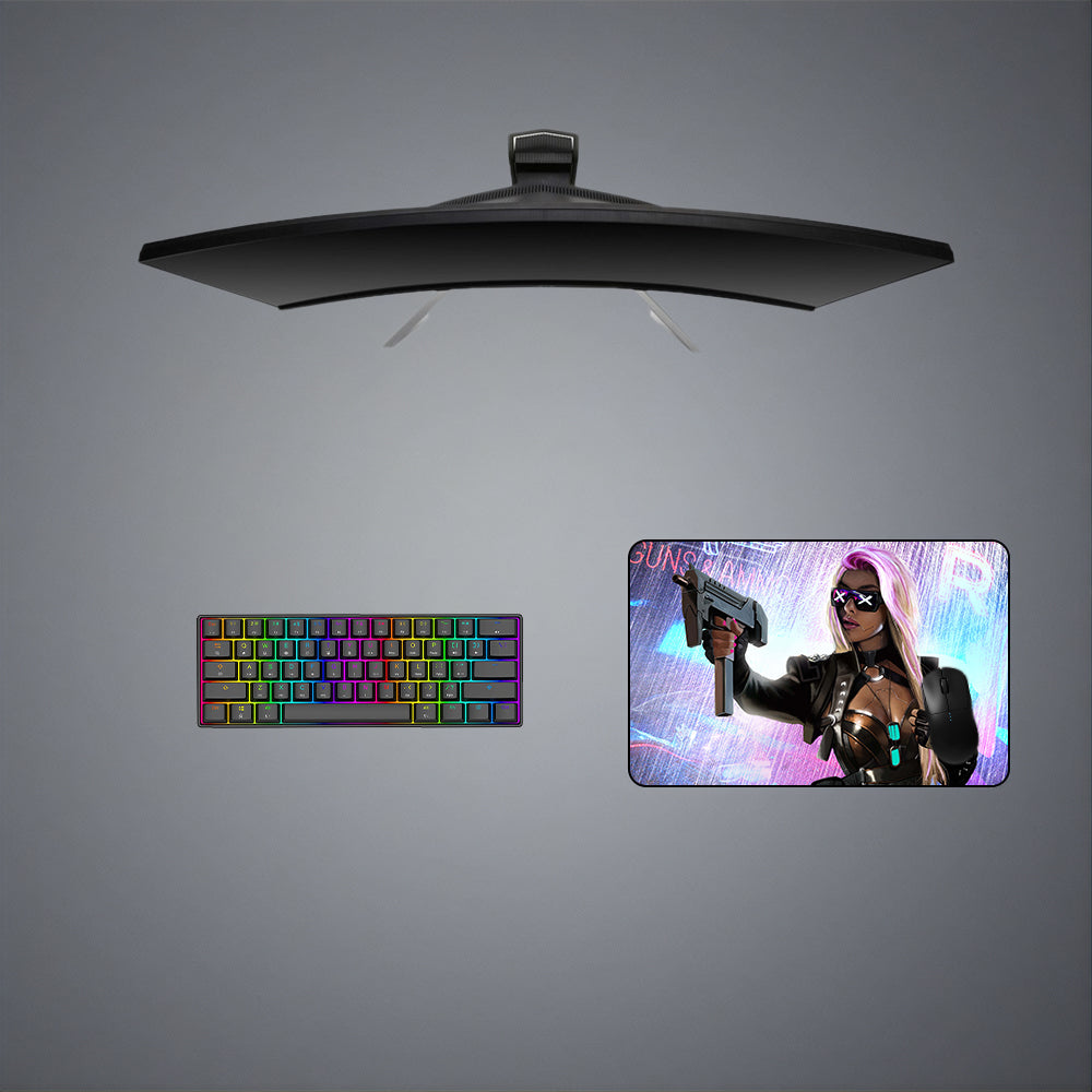 Cyberpunk X Girl Design Medium Size Gaming Mouse Pad