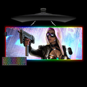 Cyberpunk X Girl Design XL Size RGB Light Gaming Mouse Pad
