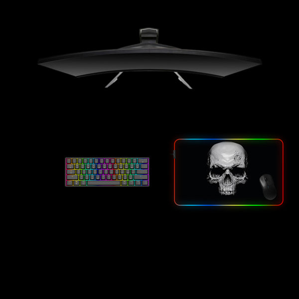 Damaged Skull Design Medium Size RGB Illuminated Gamer Mouse Pad
