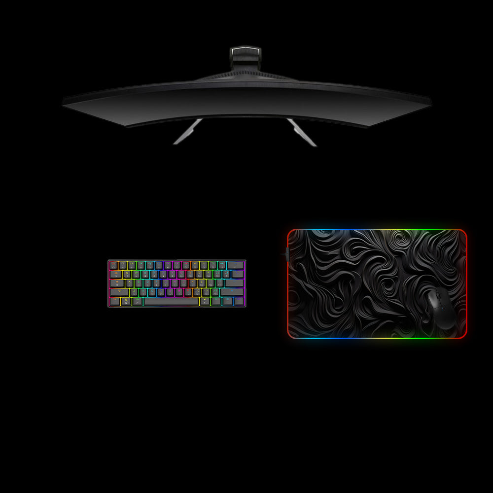 Dark Formless Art Design Medium Size RGB Lighting Gaming Mouse Pad, Computer Desk Mat