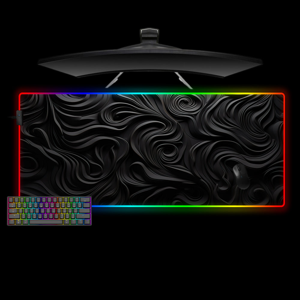 Dark Formless Art Design XL Size RGB Lighting Gaming Mouse Pad, Computer Desk Mat
