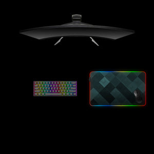 Dark Green Diamond Pattern Design Medium Size RGB Illuminated Gaming Mouse Pad