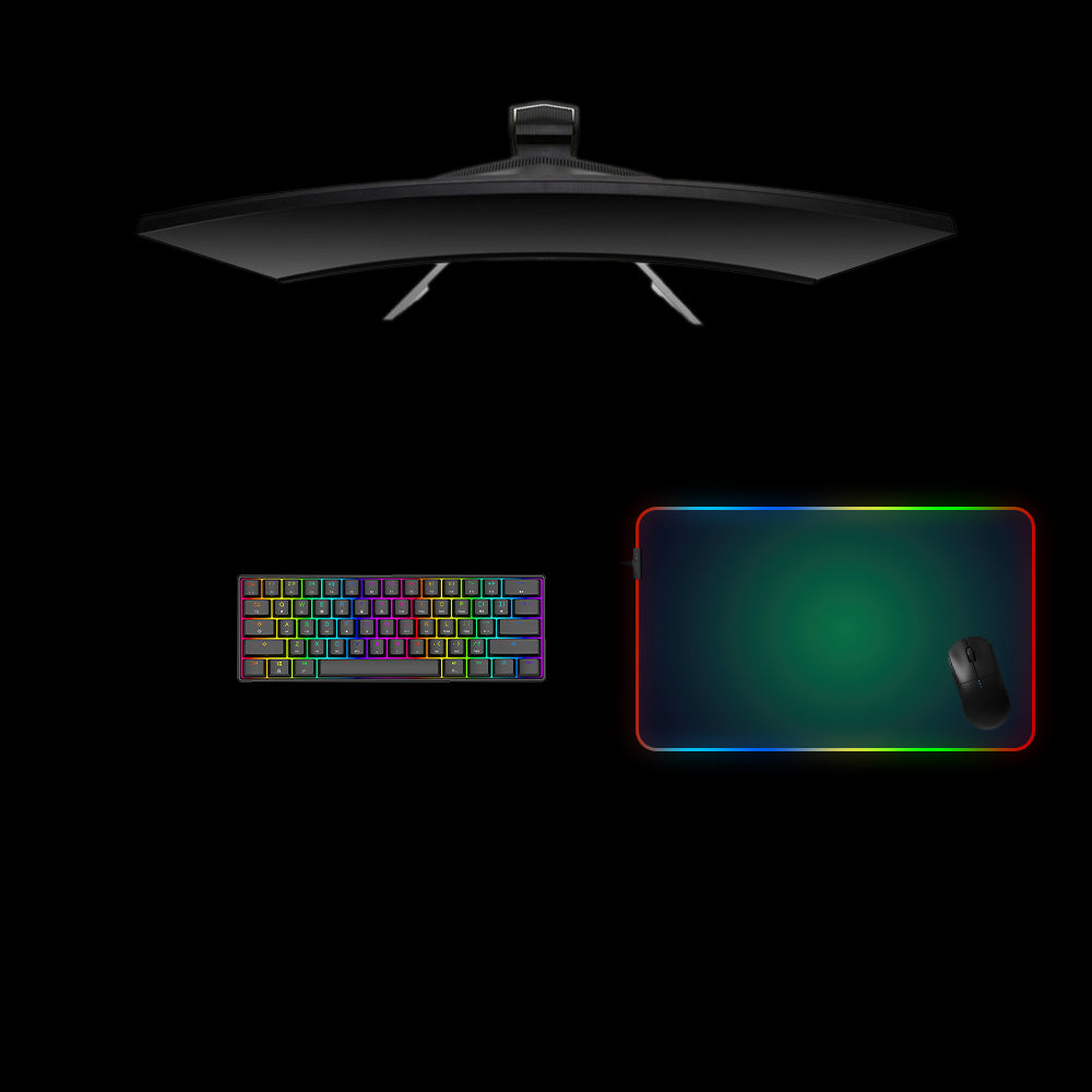 Dark Green Dots Design Medium Size RGB Backlit Gaming Mouse Pad, Computer Desk Mat