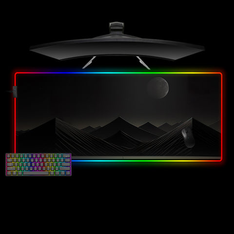 Dark Mountains Design XL Size RGB Lighting Gaming Mouse Pad, Computer Desk Mat