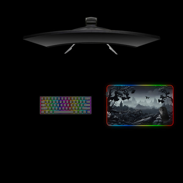Dark Nature Design Medium Size RGB Lighting Gamer Mouse Pad, Computer Desk Mat