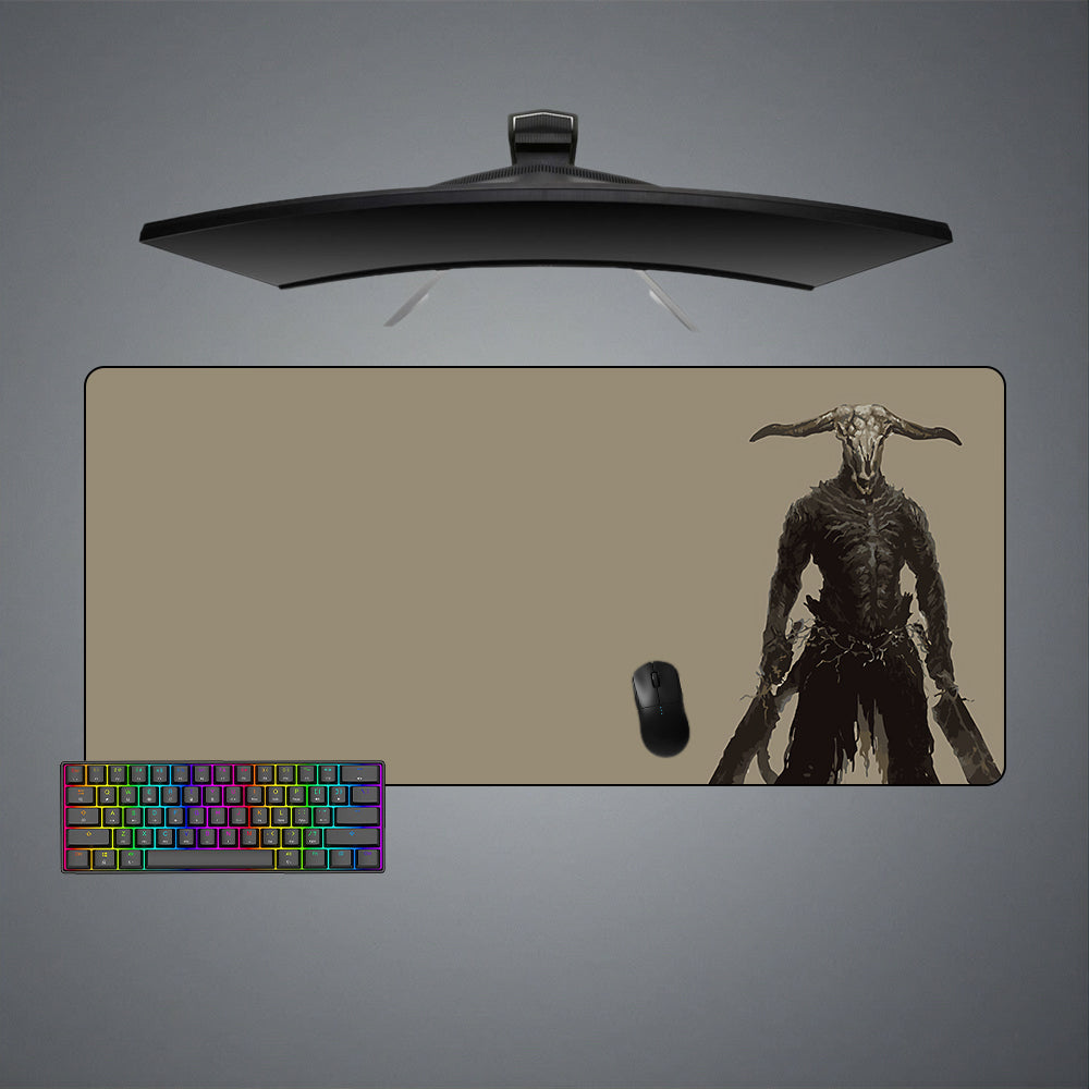 XL size gaming mousepad with Dark Souls Capra Demon printed design