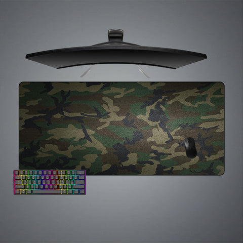 Dark Woodland Camouflage Design XL Size Gaming Mouse Pad, Computer Desk Mat