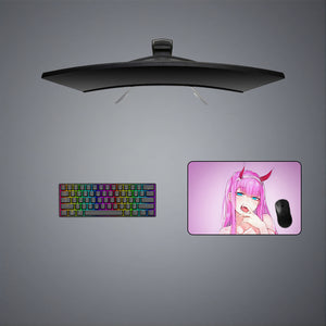 Darling In The Franxx Zero Two Blush Design Medium Size Gamer Mouse Pad, Computer Desk Mat