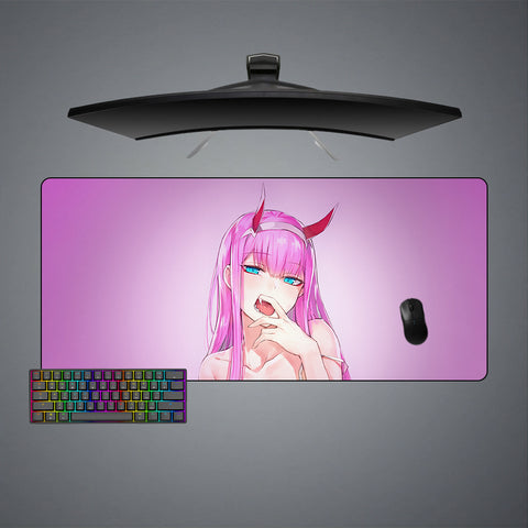 Darling In The Franxx Zero Two Blush Design XXL Size Gamer Mouse Pad, Computer Desk Mat