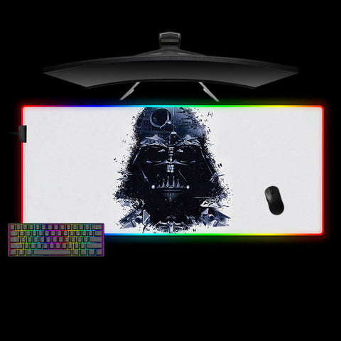 Darth Vader Fleet Design XL Size RGB Light Gaming Mouse Pad, Computer Desk Mat
