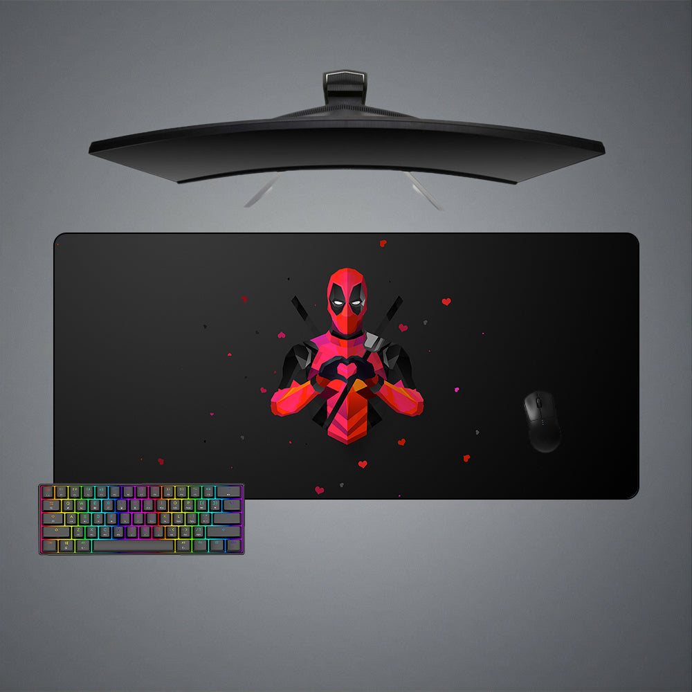 Deadpool Love Design XXL Size Gamer Mouse Pad, Computer Desk Mat