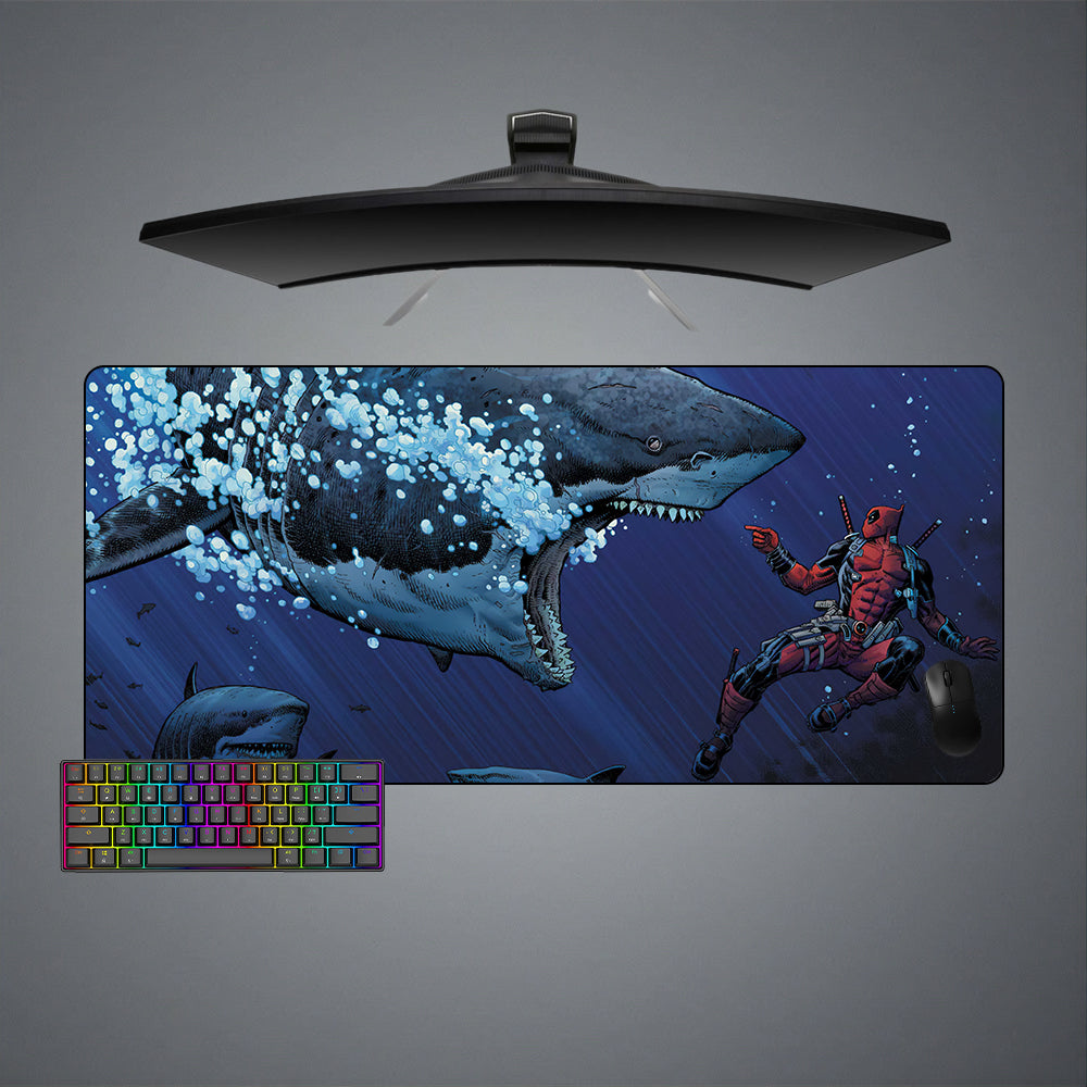Deadpool Sharks Design XXL Size Gamer Mouse Pad