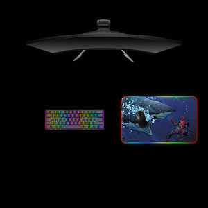 Deadpool Sharks Design Medium Size RGB Lit Gamer Mouse Pad