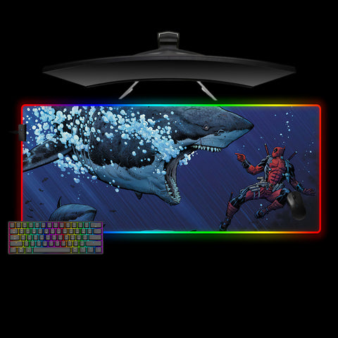 Deadpool Sharks Design XXL Size RGB Lit Gamer Mouse Pad