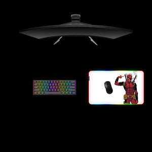 Deadpool Shot Design Medium Size RGB Light Gaming Mouse Pad