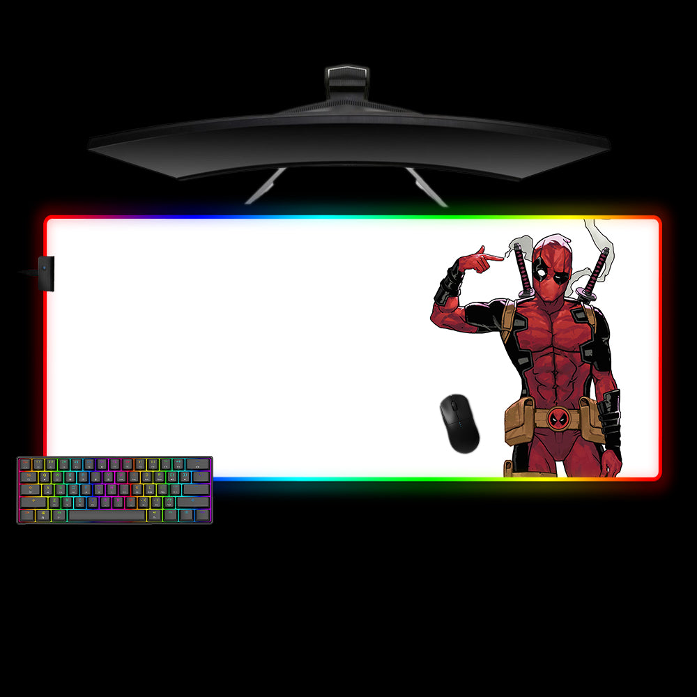 Deadpool Shot Design M-XXL Size RGB Light Gaming Mouse Pad