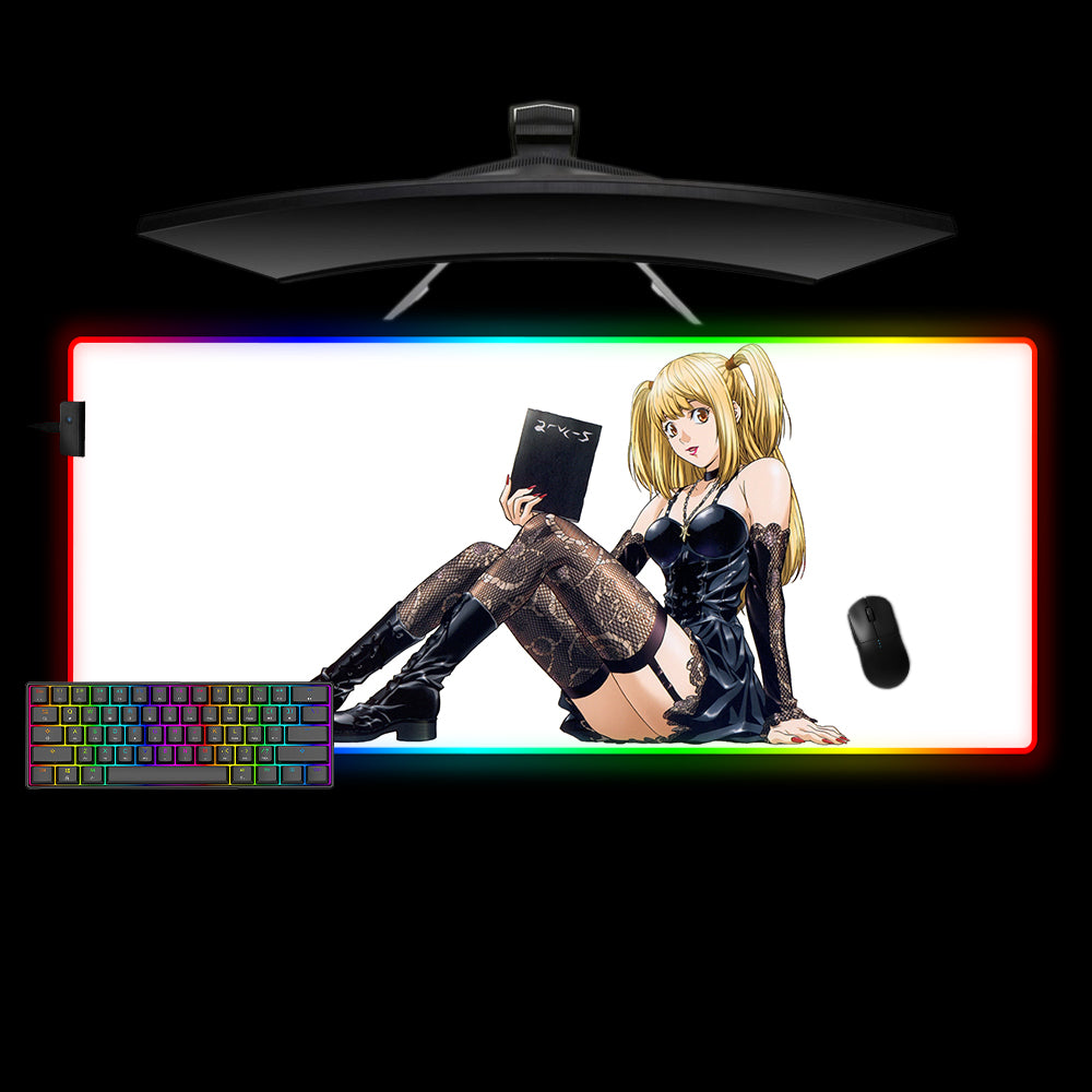 Death Note Misa Amane Design RGB Gamer Mouse Pad, Desk Mat