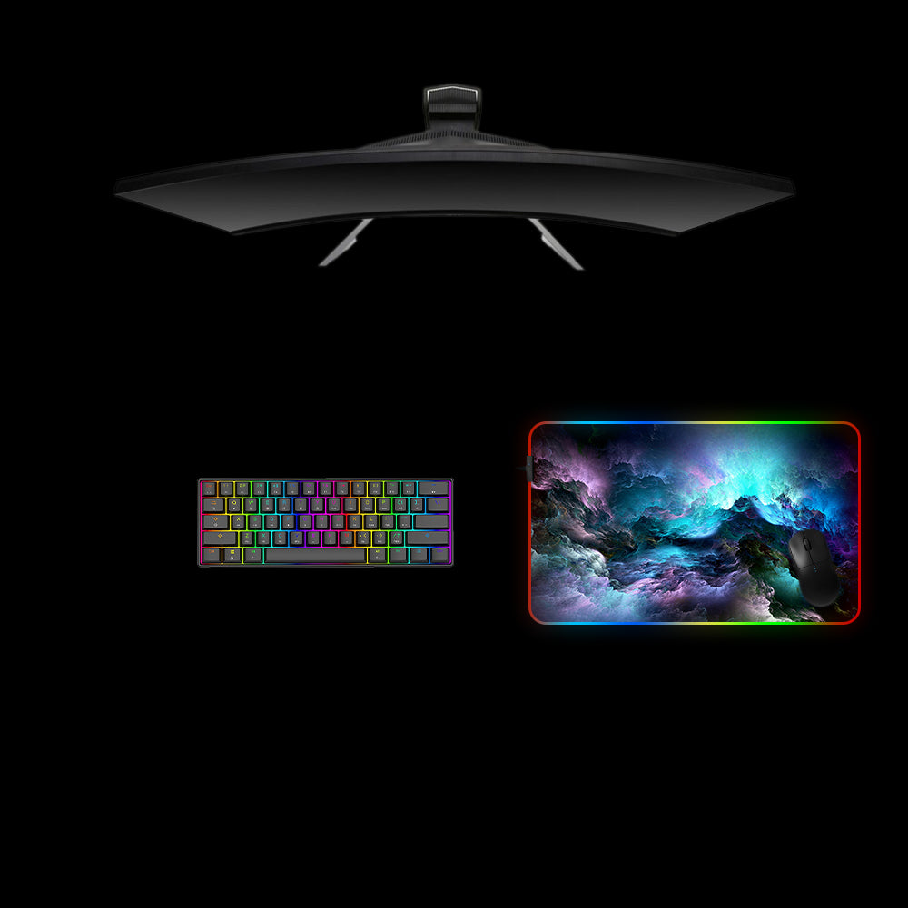 Deepspace Design Medium Size RGB Backlit Gamer Mouse Pad, Computer Desk Mat