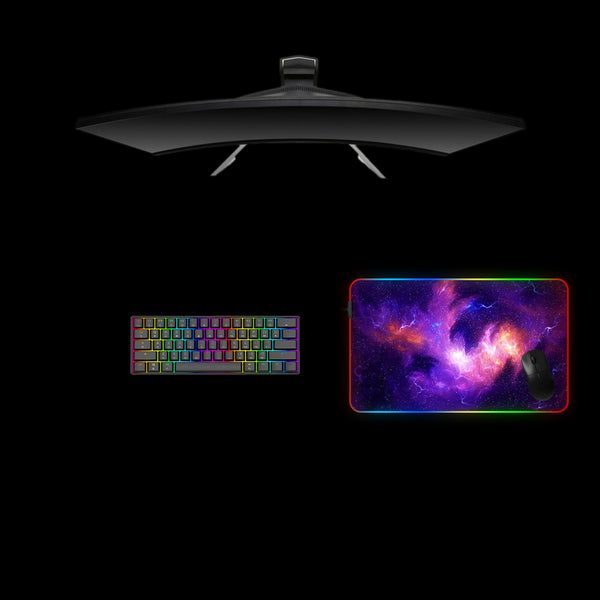 Medium Size RGB Illuminated Mouse Pad with Deepspace Storm Printed Design