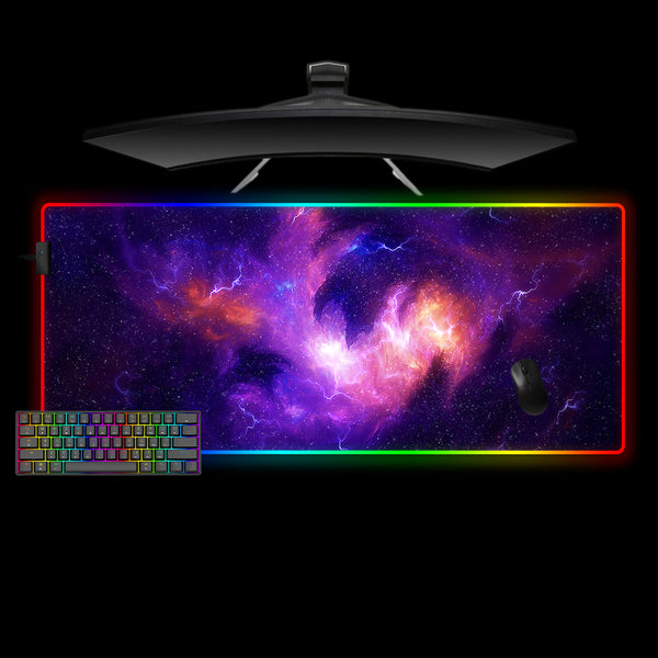 XL Size RGB Illuminated Mouse Pad with Deepspace Storm Printed Design