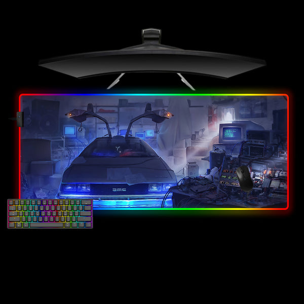 Delorean Design XL Size RGB Light Gaming Mouse Pad