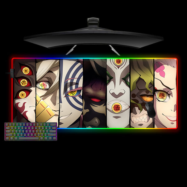 XL size RGB lit gaming mousepad with Demon Slayer Demons printed design
