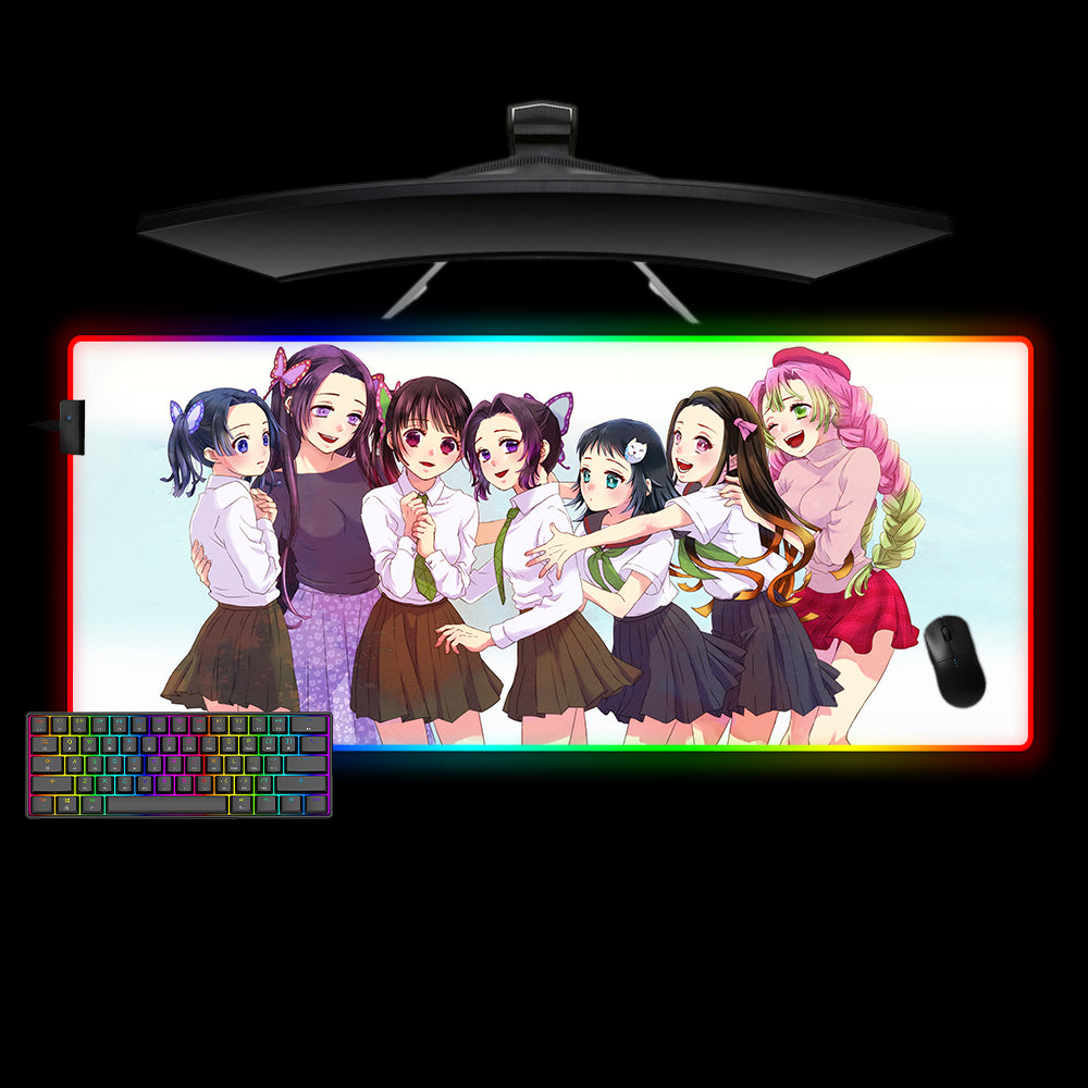 Demon Slayer Girls Design XXL Size RGB Lit Gaming Mouse Pad