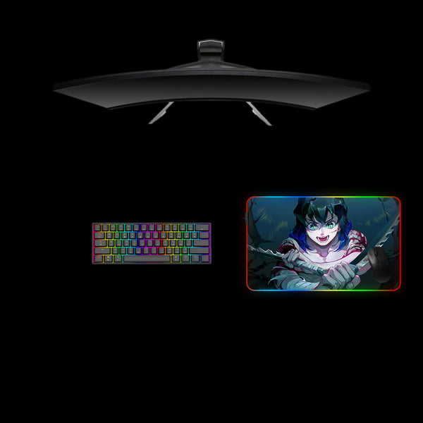 Demon Slayer Inosuke Design Medium Size RGB Illuminated Gaming Mouse Pad, Computer Desk Mat