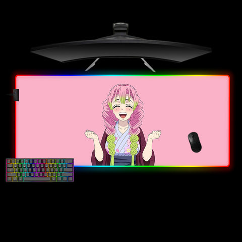 Mitsuri Kanroji Happy Design XXL Size RGB Lit Gaming Mouse Pad