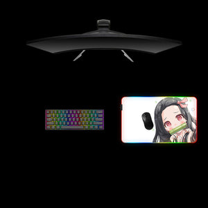 Demon Slayer Nezuko Cute Design Medium Size RGB Backlit Gaming Mouse Pad, Computer Desk Mat