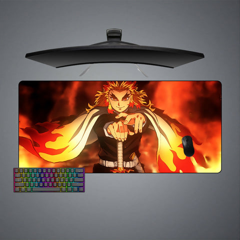 Demon Slayer Rengoku Fire Design XL Size Gaming Mouse Pad, Computer Desk Mat